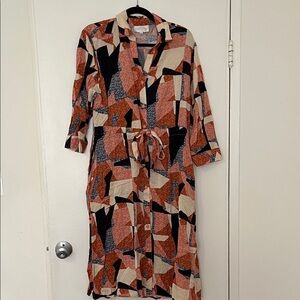 Corey Lynn Calter Geometric Long Sleeve Dress